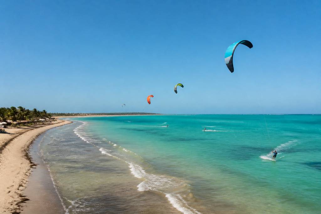Kitesurfing beach no brasil: melhores spots para kitesurf e pousada perto do mar
